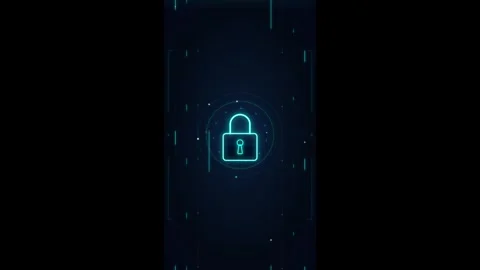 Digital security padlock with cyber data stream background, animation prote.. 스톡 동영상 337560233
