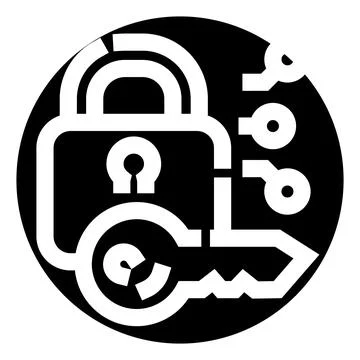 Digital security padlock with integrated circuit key Stock Illustration