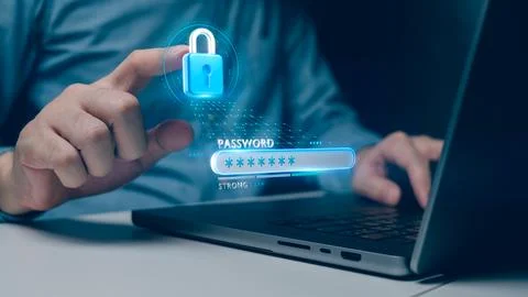 Digital Security Password Protection Stock Photos