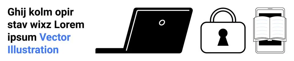 Digital security, privacy, education, knowledge exchange, data protection, on Stockillustratie