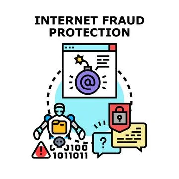 Digital security protecting against internet fraud threat 스톡 일러스트