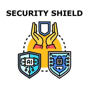 Digital security protecting data and artificial intelligence Illustrazione stock