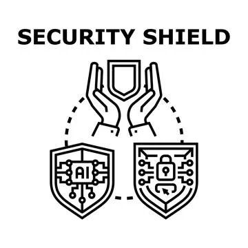 Digital security protecting data and artificial intelligence Illustrazione stock