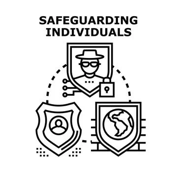 Digital security protecting personal data and global information イラスト素材