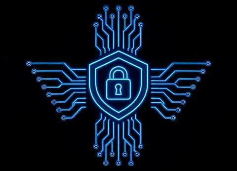 Digital security shield with circuit design Stock Illustration