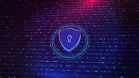 Digital Security Shield Data Protection Encryption Futuristic glowing code prote Stock-Footage 341905235