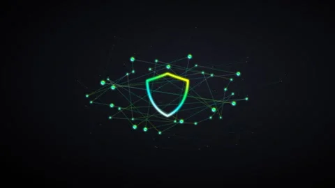 Digital Security Shield Network Protection Animation Stock Footage 336702720
