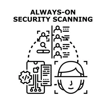 Digital security system continuously scanning user data Stock Illustration