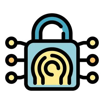 Digital security system protecting computer network with fingerprint scanner Stock-Illustration
