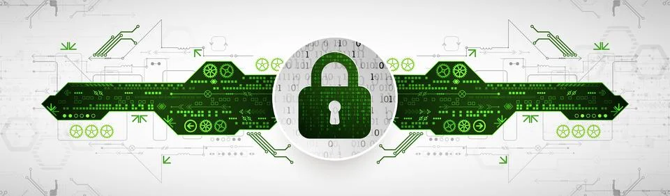 Digital security technology concept for business background. Illustrazione stock