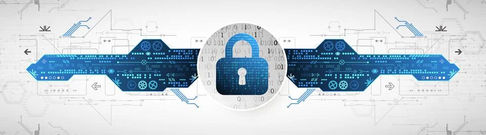 Digital security technology concept for business background. Stock Illustration