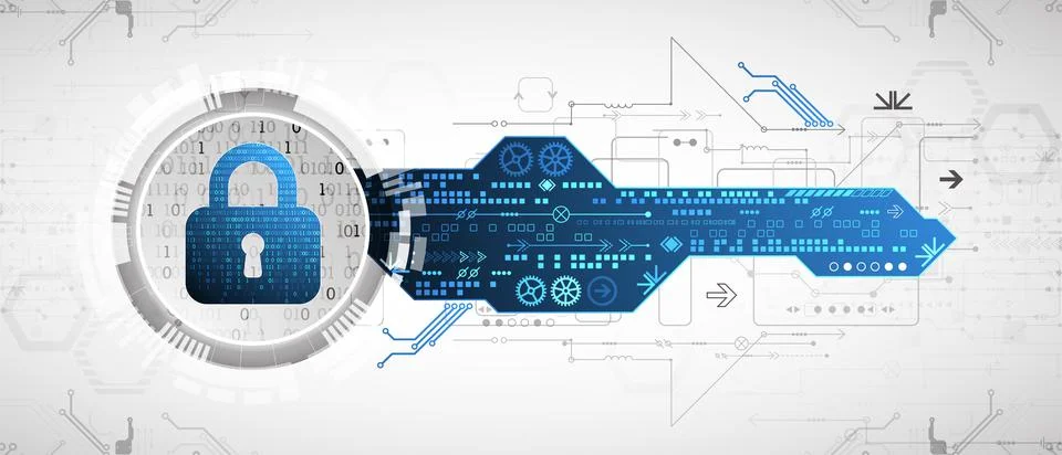 Digital security technology concept for business background. Stock Illustration