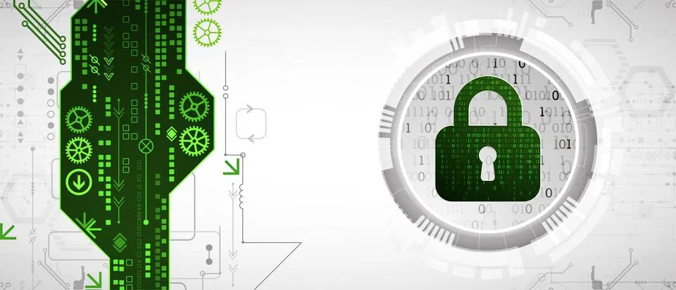 Digital security technology concept for business background. Illustrazione stock