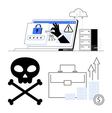 Digital Security Threats with Cloud Computing Elements and Financial Impact 스톡 일러스트