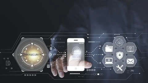 Digital security unlock or encryption concept,secure login authorization,in.. Stock Photos