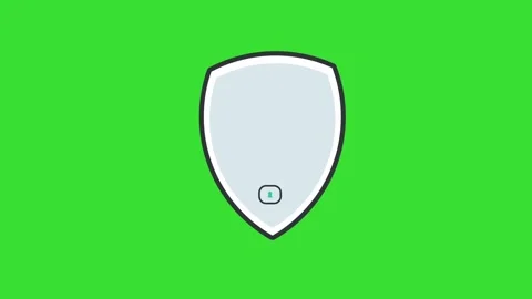 Digital Security Unlock Shield Icon Animation Chroma Background 4K Stock Footage 337406050