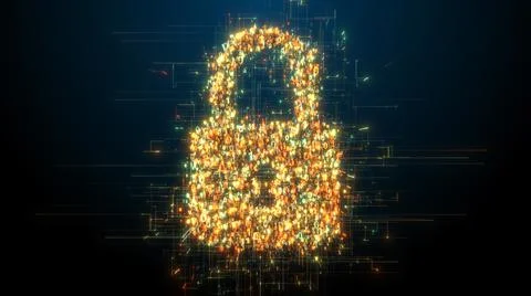 Digital security using encryption as firewall to protect information  Illustrazione stock