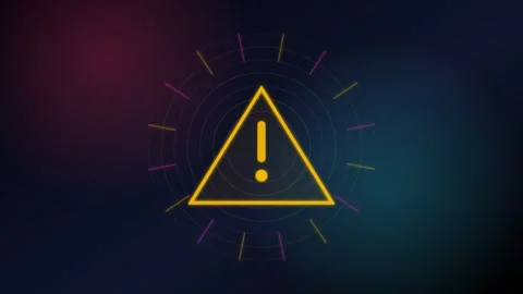 Digital security warning alert. Cyber attack notification on computer screen. Stock Footage 340373105