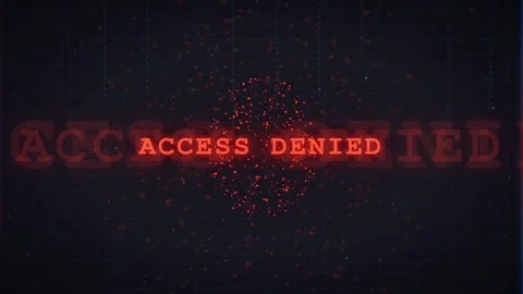 Digital Security Warning with Red Access Denied Text on Dark Cyber Grid Stock Footage 336775293