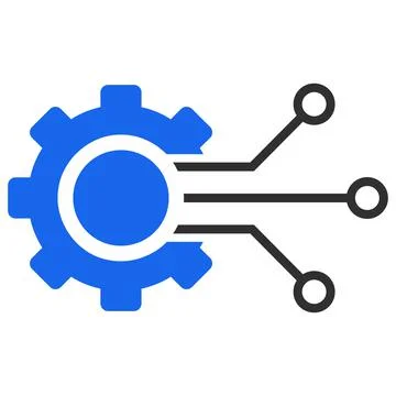 Digital Sensor Cog Vector Icon Flat Illustration Stock Illustration