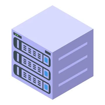 Digital server icon, isometric style Stock Illustration