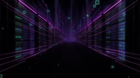 Digital Server Room Technology Stock Footage 281333186