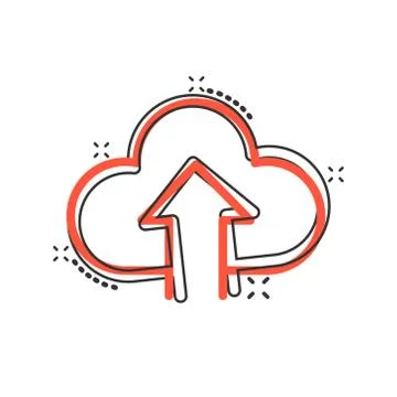 Digital service icon in comic style. Network cloud cartoon vector illustratio Stock Illustration