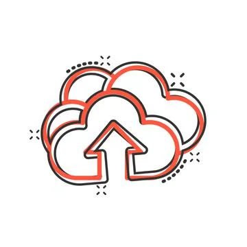 Digital service icon in comic style. Network cloud cartoon vector illustratio 스톡 일러스트
