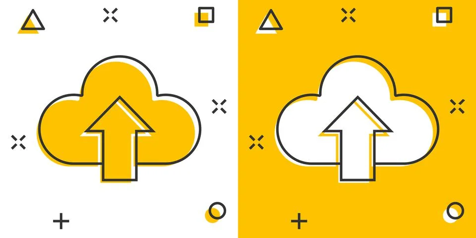 Digital service icon in comic style. Network cloud cartoon vector illustratio Stock Illustration