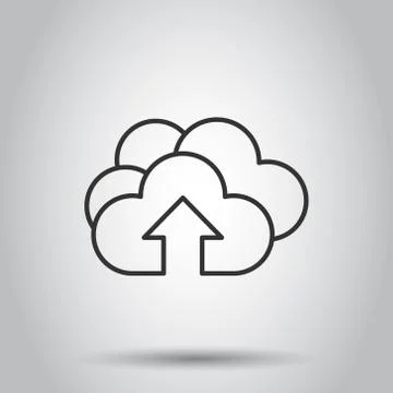Digital service icon in flat style. Network cloud vector illustration on whit 스톡 일러스트