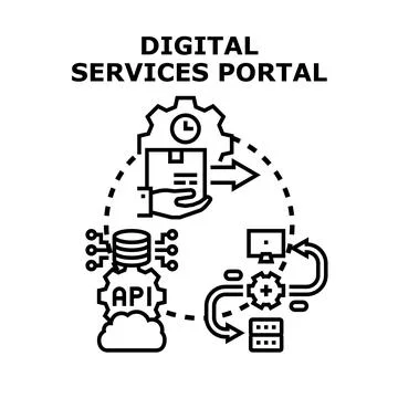 Digital services portal concept vector illustration Illustrazione stock