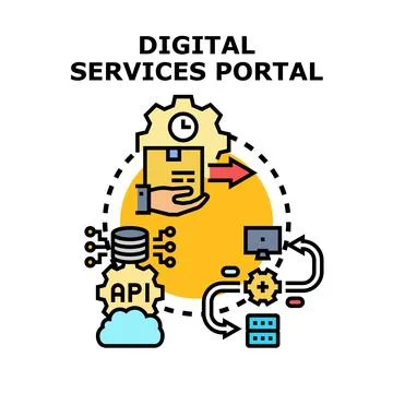 Digital services portal concept vector illustration Illustrazione stock