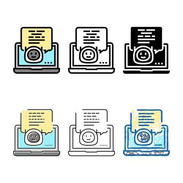 Digital set chat bot color icon vector Stock Illustration