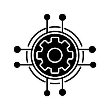 Digital settings glyph icon Stock Illustration