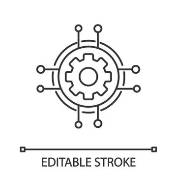 Digital settings linear icon Stock Illustration