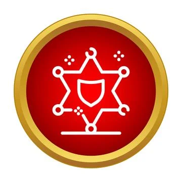Digital sherif badge icon representing internet security Stock Illustration