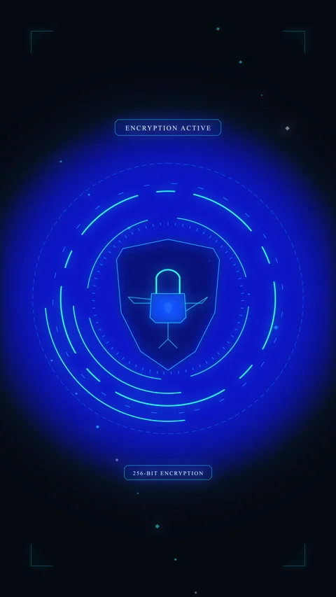 Digital shield cyber security lock, protection data technology Stock Footage 348332944