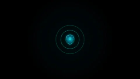 Digital Shield Icon Animation Security Protection Technology Privacy Blue Glo Video stock 342751736