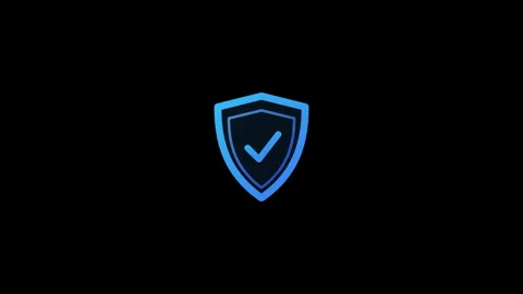 Digital Shield Icon with Checkmark Animation Security and Technology Concept Video stock 342751742