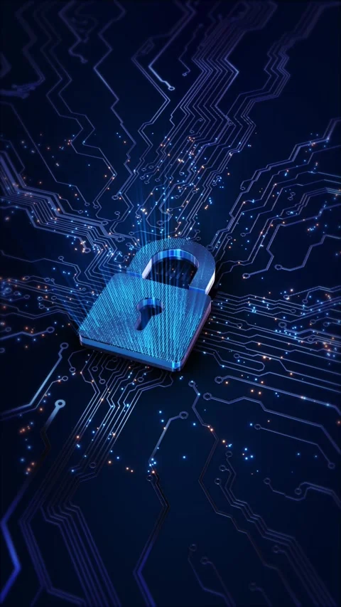 Digital shield icon. Cyber Security Data Protection concept. cyber security conc Stock Footage 341900144