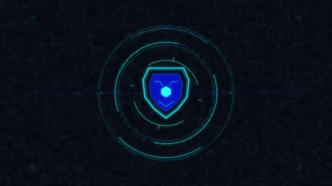 Digital shield icon with cybersecurity radar scanning pulse, data protectio.. Stock Footage 348333127