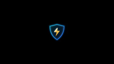 Digital Shield Icon with Lightning Bolt Symbol Technology Security Protecti.. Video stock 342751540