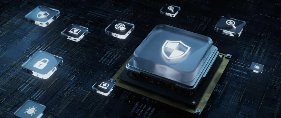 Digital Shield Icon Protecting Data Network from Cyber Threats and Malware .. Foto stock