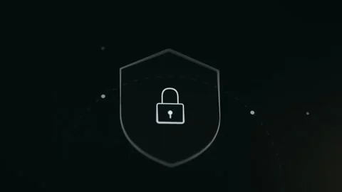Digital shield with lock representing data protection Stock Footage 332046906