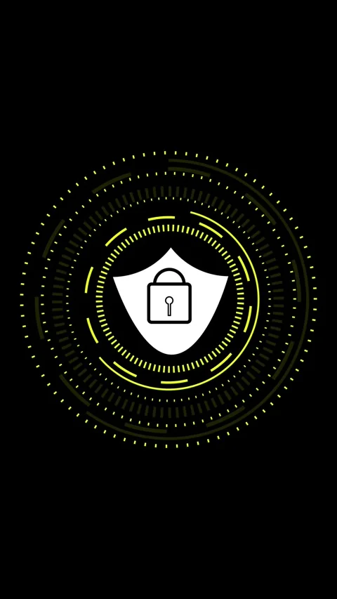 Digital shield with lock symbol for cybersecurity Stock Footage 337461728