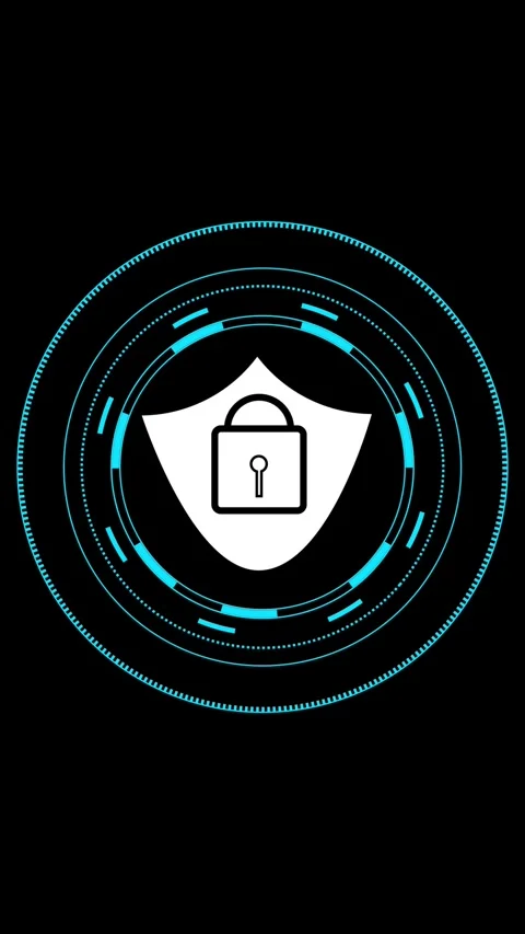 Digital shield with padlock symbol for cybersecurity Stock Footage 337461937