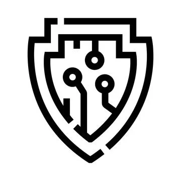 Digital shield protecting cyber security network data Stock Illustration