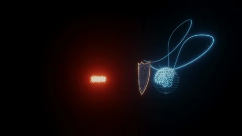 Digital shield protecting data storage from computer virus attack. Stock Footage 128420073