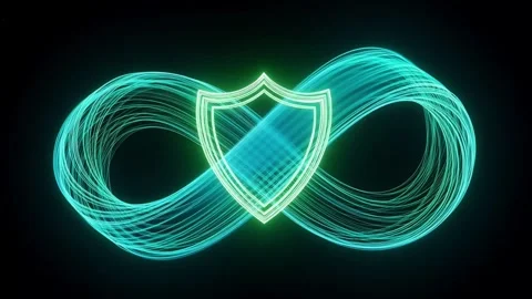 Digital Shield Protection Concept Animation Loop. Stock Footage 330336030