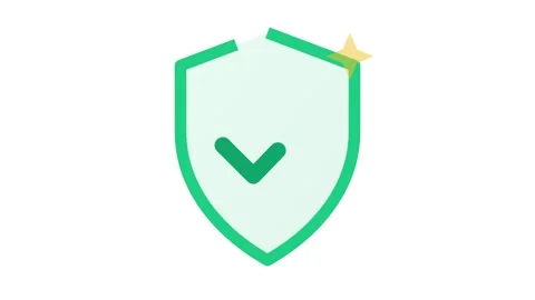Digital shield protection icons set with verification checkmarks with safety Stock Footage 348293583